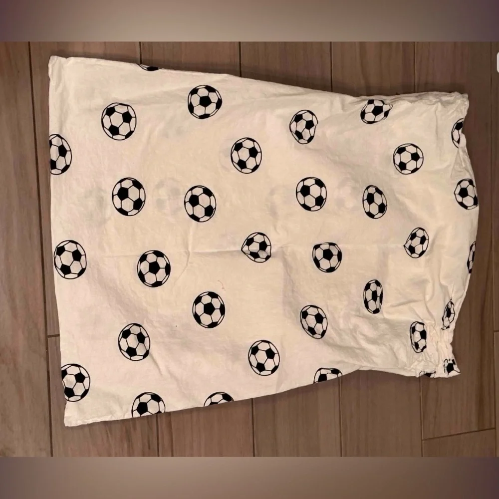 Soccer Print Pillowcase - Black and White standard size like new